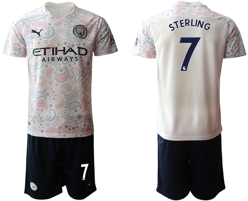 Men 2020-2021 club Manchester City away #7 white Soccer Jerseys->manchester city jersey->Soccer Club Jersey